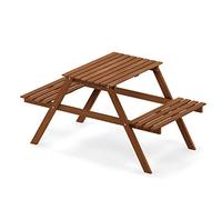 Furinno Tioman Juego de Comedor al Aire Libre, Madera, Natural, Talla única