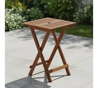 Furinno TIOMAN - Mesa Auxiliar Plegable para Exteriores, Mesa Auxiliar de Patio, Mesa Auxiliar de Madera portátil para balcón, jardín, Porche, Acabado de Aceite de Teca, Madera Clara