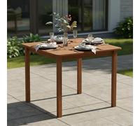 Furinno TIOMAN - Mesa de Comedor Cuadrada para Patio al Aire Libre, Mesa de jardín de Madera Maciza para Patio, terraza, balcón, Acabado de Aceite de Teca, Madera Clara