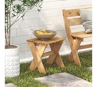 Furinno TIOMAN Mesa de Patio, Mesa Auxiliar al Aire Libre, Soporte para Flores, Mesa de café, Madera de Pino, para Patio, jardín, Porche, Color Natural