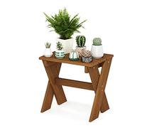 Furinno Tioman - Mesita exterior para plantas, madera maciza