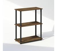 Furinno Turn-N-Tube Estantería 3 Niveles 11,6x23,6x29,6 para Salón Dormitorio Oficina Nogal/Negro