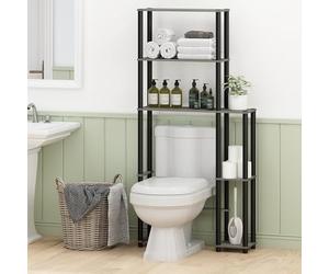 Furinno Turn-N-Tube Estantería De Baño Independiente con 5 Estantes para Organizar El Baño Roble Gris