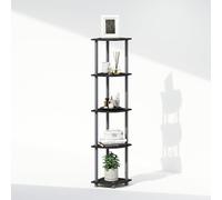 Furinno Turn-N-Tube Estantería Esquinera De 5 Niveles para Organizar Y Almacenar, Sala De Estar, Oficina, Garaje Y Dormitorio, Color Negro Liso