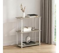 Furinno Turn-N-Tube - Estantes de almacenamiento de 3 niveles, estante esquinero, estantes abiertos sin herramientas, para organización y almacenamiento, sala de estar, dormitorio, entrada, lavandería