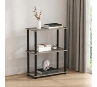 Furinno Turn-N-Tube - Estantes de almacenamiento de 3 niveles, estante esquinero, estantes abiertos sin herramientas, para organización y almacenamiento, sala de estar, dormitorio, entrada, lavandería
