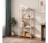 Furinno Turn-N-Tube - Estantes de almacenamiento de 4 niveles, estante esquinero, estantes abiertos sin herramientas, para organización y almacenamiento, sala de estar, dormitorio, entrada, lavandería