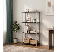 Furinno Turn-N-Tube - Estantes de almacenamiento de 4 niveles, estante esquinero, estantes abiertos sin herramientas, para organización y almacenamiento, sala de estar, dormitorio, entrada, lavandería