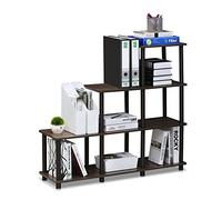 Furinno Turn-N-Tube Estantes sin Herramientas, Madera, Walnut/Brown, Escalera