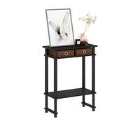 Furinno Turn-N-Tube Mesa Consola de Pasillo Alta con contenedor, Madera, Café Expreso, 29.49 (D) x 59.79 (W) x 77.80 (H) cm