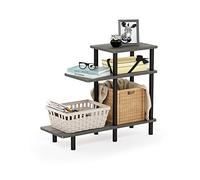 Furinno Turn-N-Tube Mesas Laterales, Madera, Roble francés Gris/Negro, 29.49 x 80 x 65.1 cm