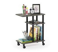 Furinno Turn-N-Tube Mesas Laterales, Madera, Roble French Grey/Black