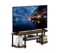 Furinno Turn-S-Tube Amplia TV Centro de Entretenimiento, Engineered Wood, Ámbar Pino/Negro, 29.5(D) x 59.9(W) x 56.6(H) cm