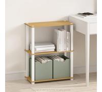 Furinno Turn-S-Tube Estantería 3 Niveles Multiusos Tubo Cuadrado 11.6 X 23.6 X 29.6 para Salón Dormitorio Despacho Haya/Blanco