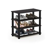 Furinno Zapateros, Espresso and Black, 4-Tier Single