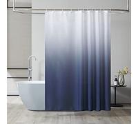 Furlinic Cortina Ducha Antimoho Azul Marino Degradado Poliester Tela Impermeable Lavable Cortinas Baño Originales 180x180 cm 12 Anillas Cortina Ducha Plegable