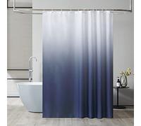 Furlinic Cortina Ducha Antimoho Azul Marino Degradado Poliester Tela Impermeable Lavable Grande Cortinas Baño Originales 200x200 cm 12 Anillas Cortina Ducha Plegable