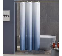 Furlinic Cortina Ducha Antimoho Azul Marino Degradado Poliester Tela Impermeable Lavable Pequeña Cortinas Baño Originales 6 Anillas Cortina Ducha Plegable 90x180cm