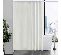 Furlinic Cortina Ducha Antimoho Grande Impermeable Tela Poliester Cortinas Baño Originales Alta 180x210cm con 12 Anillas Cortina Ducha Crema