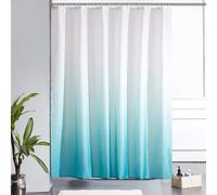 Furlinic Cortina Ducha Antimoho Poliester Tela Impermeable Lavable Cortinas Baño Originales Turquesa Degradada 180x180 cm 12 Anillas Cortina Ducha Plegable
