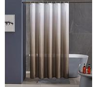 Furlinic Cortina Ducha Antimoho Poliester Tela Impermeable Lavable Grande Cortinas Baño Originales 240x200 cm 16 Anillas Cortina Ducha Plegable Taupe Degradada