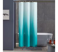 Furlinic Cortina Ducha Antimoho Poliester Tela Impermeable Lavable Pequeña Cortinas Baño Originales Turquesa Degradada 100x200 cm 6 Anillas Cortina Ducha Plegable.