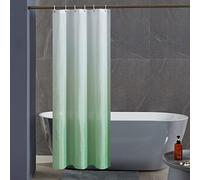 Furlinic Cortina Ducha Antimoho Verde Degradado Poliester Tela Impermeable Lavable Pequeña Cortinas Baño Originales 6 Anillas Cortina Ducha Plegable 90x180cm