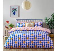 furn. Antares Juego De Funda Nórdica - Reversible Cuadros Soleados Fácil Cuidado Mezcla De Algodón Ropa De Cama (Multicolor - King UK Standard - 230x220cm)