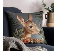 furn. Cojín con Relleno de Plumas Estampado y Perfil de Cervatillo Forestal de Evans Lichfield