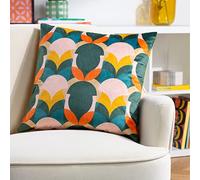 furn. Cojín con Relleno Rico en Plumas de Terciopelo Art Déco Raeya de Heya Home