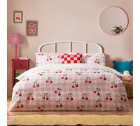 Furn. Heya Home Cherry Gingham Juego De Funda Nórdica - Reversible De Polialgodón Suave Duradero (Rosa - 230x220cm)