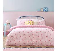 furn. Heya Home Juego de Funda nórdica Cuadros Vichy con Lazos (Rosa - Doublé 200 x 200 cm)