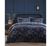 furn. Juego de edredón Reversible Inspirado en la Naturaleza con Estampado Animal, polialgodón Suave, Lavable a máquina (Azul Marino, tamaño King)