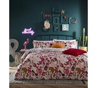 furn. - Juego de Funda de edredón con Tinta - Impresión de Dibujos Animados Inspirada en Tatuajes con diseño Reversible, Ropa de Cama de polialgodón (Rosa Rubor - Doble)