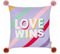 Furn. Muebles. Cojín con Relleno Rico en Plumas y Estampado Love Wins de Pom-Poms
