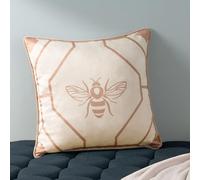 Furn. Muebles. Cojín con Relleno Rico en Plumas y Ribetes geométricos de Bee Deco