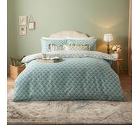 Furn. Muebles. Juego de edredón Estampado Krissa Block - Super King - Azul