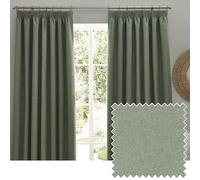 Furn. Muebles. Par de Cortinas Opacas con Pliegues Tipo lápiz Dawn - Eucalipto - 117x183cm