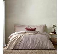 furn. Yard Hebden Mélange Juego De Funda Nórdica De Algodón A Rayas - Ropa De Cama Reversible Ultra Suave (Remolacha - Super King - 260x220cm)