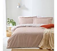 furn. Yard Hebden Mélange Juego De Funda Nórdica De Algodón A Rayas - Ropa De Cama Reversible Ultra Suave (Pacana - King UK Standard - 230x220cm)