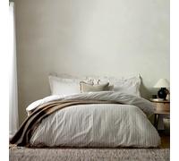 furn. Yard Hebden Mélange Juego De Funda Nórdica De Algodón A Rayas - Ropa De Cama Reversible Ultra Suave (Topo - King UK Standard - 230x220cm)