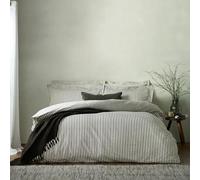 furn. Yard Hebden Mélange Juego De Funda Nórdica De Algodón A Rayas - Ropa De Cama Reversible Ultra Suave (Negro - Super King - 260x220cm)