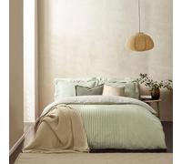 furn. Yard Hebden Mélange Juego De Funda Nórdica De Algodón A Rayas - Ropa De Cama Reversible Ultra Suave (Bosque - Individual - 137x200cm)