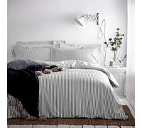 furn. Yard Hebden Mélange Juego De Funda Nórdica De Algodón A Rayas - Ropa De Cama Reversible Ultra Suave (Gris - Doble - 200x200cm)