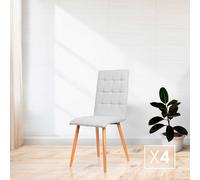 Furniture Style S.L. - Pack de 4 Sillas de Comedor Contemporáneas Modelo Nadia en Tonos Grises Gray