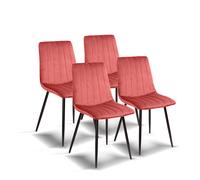 Furniture Style S.L. - Pack de 4 Sillas de Comedor Vintage Modelo Iria en Terciopelo Pink