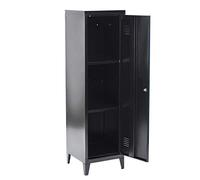 FurnitureR Archivador Estilo Industrial Armario de Almacenamiento con Llave, Armario con Cerradura, Muebles de Oficina, 38,2 x 38,2 x 137,3 cm, Color Negro