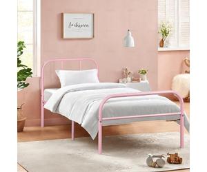 FurnitureR Cama Individual de 3 pies con Marco de Metal, Cama de Hierro Industrial, Cama de Metal para Adolescentes, niños, niñas, Adolescentes, niños, Adecuada para Dormitorio, Dormitorio de