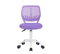 FurnitureR Colourful, Moderno diseño Ajustable para Ordenador de Asiento, Swivel Armless Desk, Kids Study Room Home Office Task Chair, púrpura, Metal, 38,5 cm x 40 cm x 75-87 cm