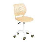 FurnitureR Silla de Escritorio, Moderno diseño Ajustable, para Ordenador, giratoria, sin reposabrazos, para habitación de los niños, Trabajo en casa, Oficina, Tejido, Morandi, Amarilla